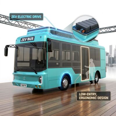 6.6m 전기 미니 버스 자동 변속기와 23석 용량 EV 버스